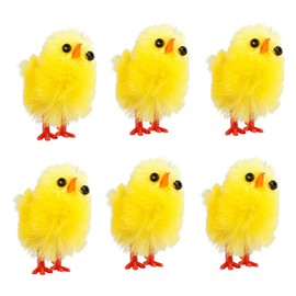 Widdle Gifts 6 Pack Mini 3.5cm Chicks Decorations Children's Easter Bonnet Easter Basket Egg Hunt Arts & Crafts Home Decor 6325