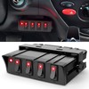 Nilight 4 Gang Rocker Switch Box SPST Toggle Panel 12V