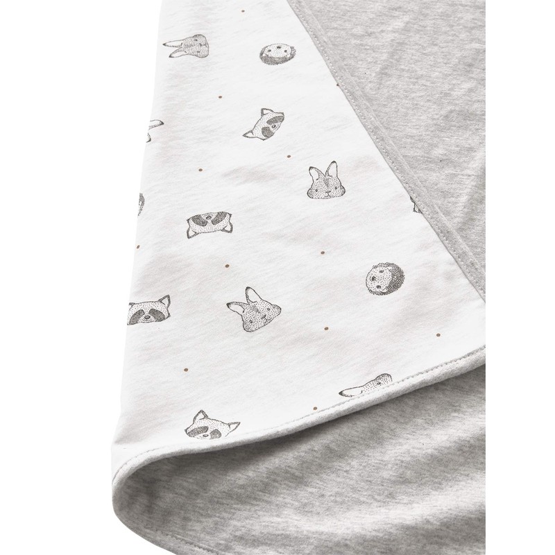 VERTBAUDET Organic Cotton Baby Blanket 75 x 100 cm Natural/Grey