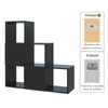OSCHF Ladder Cube Storage Bookcase - Wooden L-Shaped 3-Tier Corner