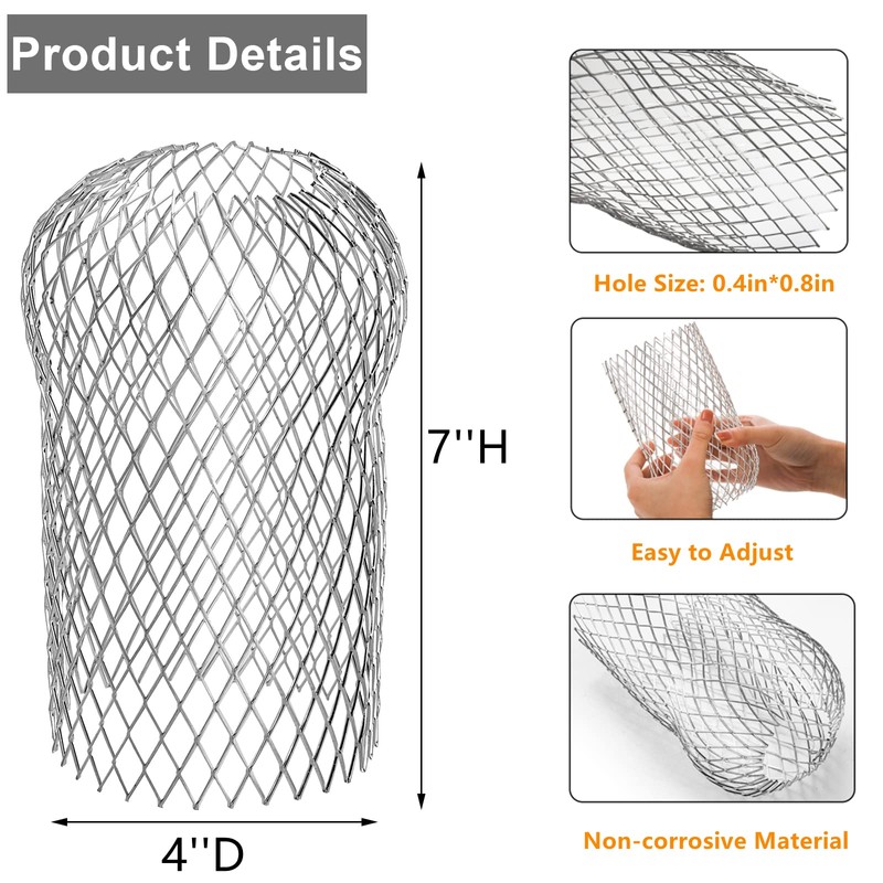 Lyellfe 12 Pack Gutter Strainer, 4 Inch Expandable Gutter Downspout