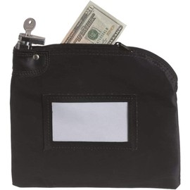 BankSupplies Locking Bag - 10W x 8H Black Laminated Nylon - Money Bag - Deposit Bag