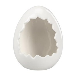 Ideen mit Herz Decorative Easter Egg for Filling | 12.4 x 10.9 x 9.8 cm | Shiny | White | Easter Decoration