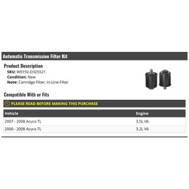 Automatic Transmission Filter Kit - Compatible with 2000-2008 Acura TL