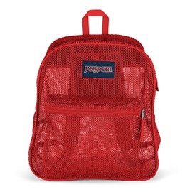 JanSport Mesh Pack - See Through Backpack, Red Tape