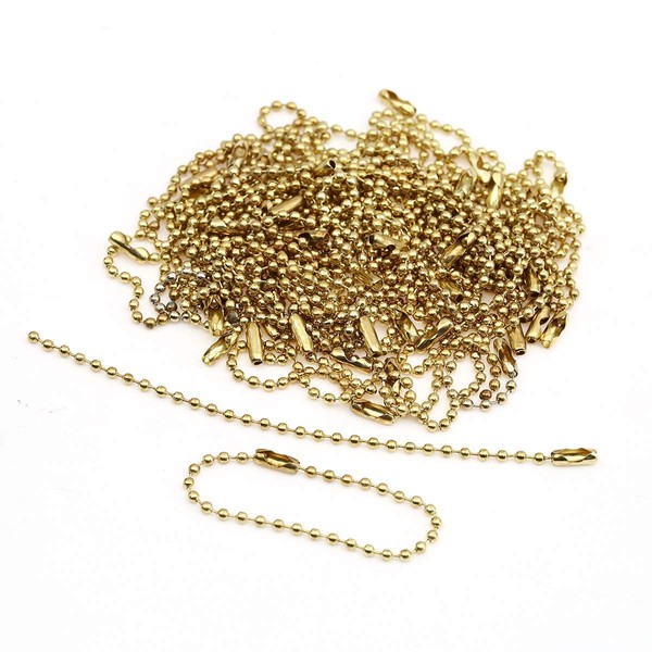 CCINEE Ball Chain with Connector 12cm (Gold 100PCS)