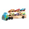 Melissa & Doug Mega Race-Car Carrier - Wooden Tractor and