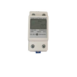 JVJ Electricity Meter LCD Top-Hat Rail 1 Phsig Phase 5 (80) A 230 V Meter Energy Meter Watt Meter KWH