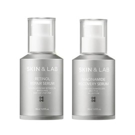 SKIN & LAB Vegan Retinol Serum, 1.0 fl oz (30 ml) + Vegan Niacinamide Serum, 1.0 fl oz (30 ml), Serum, 2-Piece Set, Synergistic Effect, Excellent Compatibility