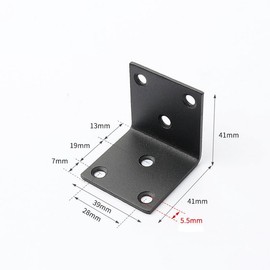 4Pcs Black Angle Brackets 40*40*40MM,L Repair Connector,Stainless Steel Angle Reinforced Metal Braces for Furniture Fixing