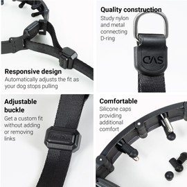 SVD.PET Dog Prong Collar for No-Pull Training, Quick-Release Buckle Adjustable Pinch Collar for Smal, Medium, Large Dogs (Balck, Medium Size)