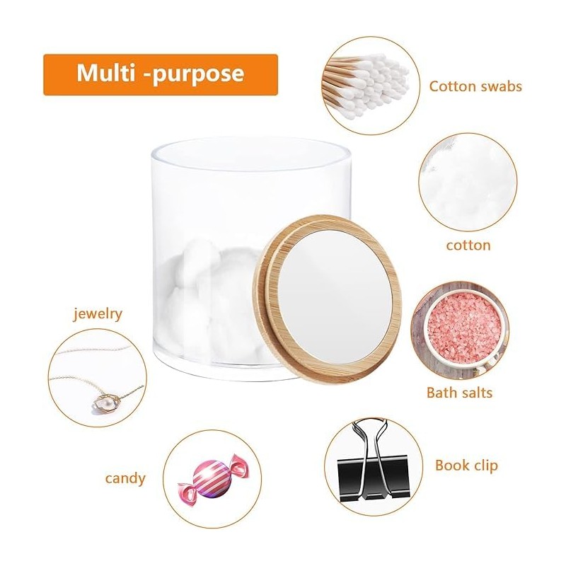 MUSCUC - Dispensador de Algodón,Dispensador de Contenedores de Baño,4 Pcs