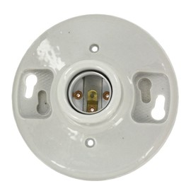 Leviton One-Piece Glazed Porcelain Outlet Box Mount, Aluminum, 49875, White