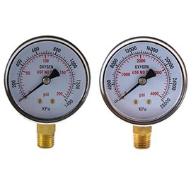 SÜA - Low and High Pressure Gauges for Oxygen Regulator - 2.5 inches (PAIR)