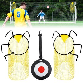 DOINEUFL Pack of 3 football training accessories including goal wall for football goal and football goals for garden children, football training accessories with movable target