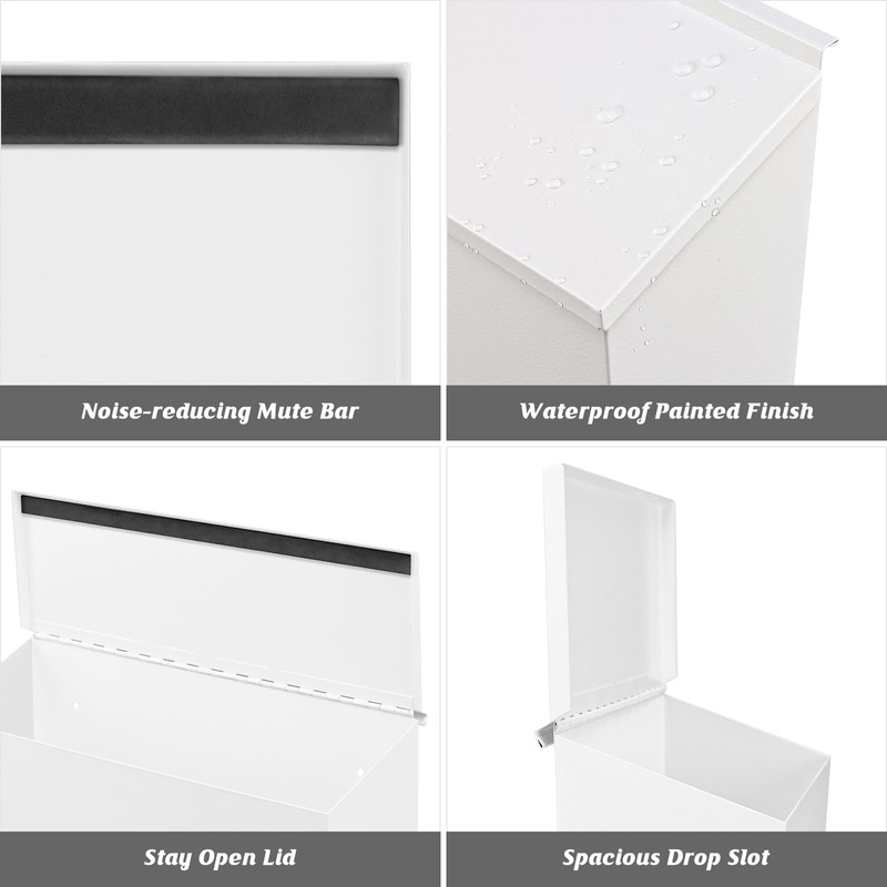 KYODOLED Wall-Mount Mailbox,Large Capacity Mail Box,Galvanized Steel Rust-Proof Metal Post