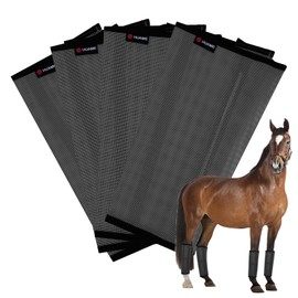 HUAME Horse Fly Boots, Breathable Mesh Protection Set of 4, Comfortable Horse Leggings, Breathable Mesh Design, Equine Supplies for Reduce Stomping, Hoof Damage & Leg Fatigue (Grey, Medium)