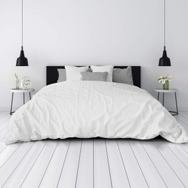 Tafts Bamboo Duvet Cover Set, Queen Size - 100% Pure Organic Viscose Bamboo Duvet Set - 400TC Bamboo Duvet & 2 Pillow Shams - 3 Pieces - Silk Feel, Cooling, Anti-Static, Hypoallergenic (Ivory White)