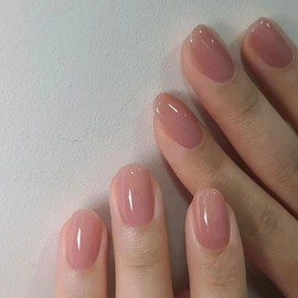 YOGOTI Nail Tips, 24 Pieces, Short, Gel Nails, Nail Stickers, Press-On Nails, Nails, Spring/Summer/Autumn/Winter, Round Tips, Popular, Japanese Style, Cute, Glittery, Oval, Short, 3D Nails, Nail