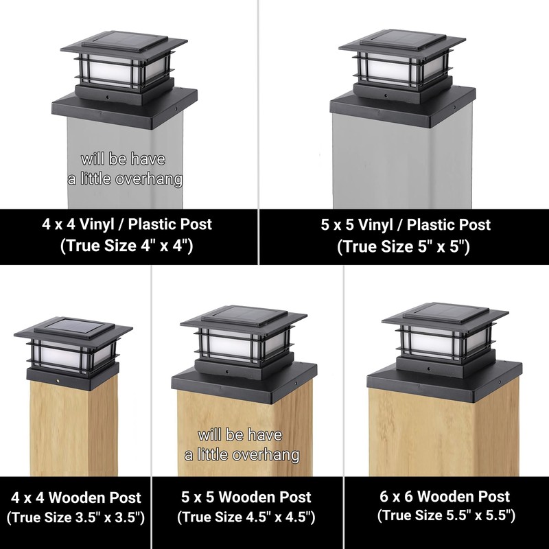 Dynaming 6 Pack Solar Post Cap Lights Outdoor with Flickering