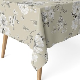 Martina Home Daniela Resin Coated Tablecloth 180 x 140 cm Beige