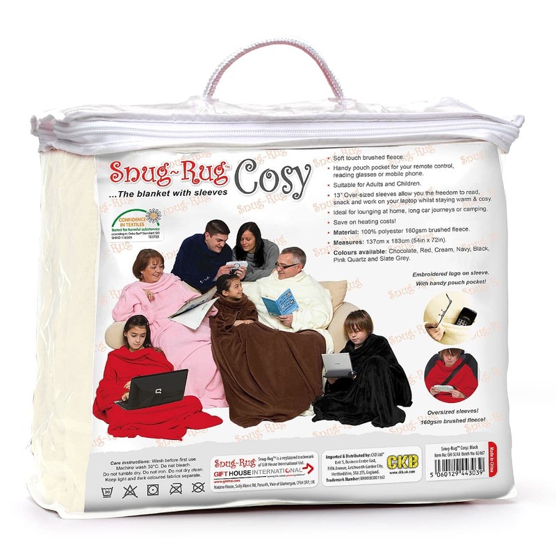 Snug Rug Cosy Blanket With Sleeves GENUINE SnugRug Sleeved Blankets