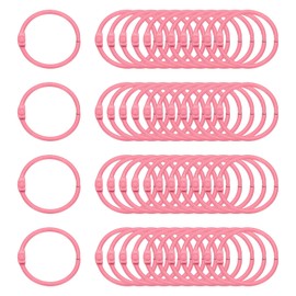 PATIKIL 48Pcs Loose Leaf Binder Rings, 1.2 Inch Metal Open Card Rings Heavy Duty Book Rings for Key Index Card Rings Paper Rings Office, Light Pink