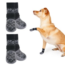 BEAUTYZOO Dog Socks to Prevent Licking Paws, Dog Shoes for Hot Pavement Small Medium Large Senior Dog Booties, Non Slip Dog Boots & Paw Protectors for Hardwood Floors Traction Control Indoor