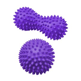 THXFUNAREA 2 Stück Massagebälle Faszienball,Igelball Massage,Triggerpunkt Gymnastikball,für Reflexzonen, Anti-Stress,Plantarfasziitis Entspannung Schmerzlinderung,für Beine,Füße,Hände und Rücken(lila)