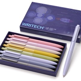 WRITECH 0.5mm Gel Pens, 8ct - Silent Retractable Pens for Journaling, Drawing, and Writing - No Smear, Smudge, or Bleed