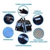 Transportadora Para Perro Razas Pequeñas Portátil Plegable Azul