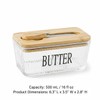 Ymeibe Glass Butter Dish with Bamboo Lid and Knife, 500