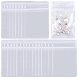 SOFPLATE Pack of 100 Transparent Jewellery Bags 4 x 6 cm PVC Transparent Jewellery Bags with Antioxidant Zip Tarnish-Proof Plastic Bags Transparent Storage Bags for Packaging