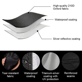 Motorcycle Tarpaulin Outdoor Motorcycle Cover Waterproof 210D UV Protection Motorcycle Garage Tarpaulin with Windproof XXL, Universal Motorcycle Cover for Moped Scooter Motor Enduro/Roads, 245 x 105 x 125 cm