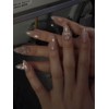 Transparent Gold Chrome Hearts Handmade Nail Tips - Short Nose