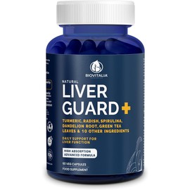 Biovitalia Liver Guard+ Capsules Liver Detox Supplement for Liver Health & Antioxidant Support Helps Against Fatty Liver - Liver Support Supplement Capsules - 60 Vegan Capsules