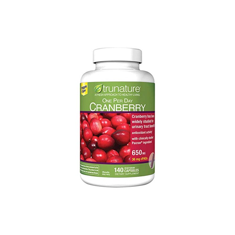 trunature Cranberry 650 mg, 140 Vegetarian Capsules (3 Pack)