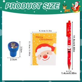 34 Piece Christmas Ballpoint Pen Set 10 Pieces Stamps Christmas Children 12 Christmas Gel Ink Pens Cartoon 12 Mini Christmas Notepads Ballpoint Pen Stationery Set, Christmas Gifts