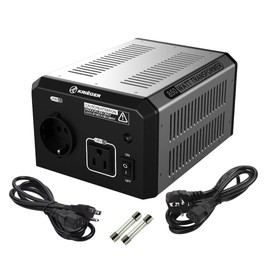 K KRIËGER 850 Watt Voltage Transformer, 110/120V to 220/240V Step Up Step Down Converter with AC Outlets, MET Approved Under UL, CSA