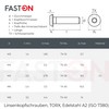FASTON Flat Head Screws Hexalobular (TORX) M6 x 20 Stainless