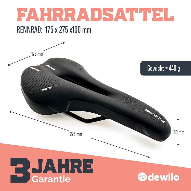 dewilo Competition Bicycle Saddle for Men and Women + Rain