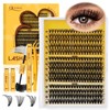 QUEWEL DIY-Lash-Extension-Kit, 3D-Lash-Clusters with 280PCS 30+40+50D EyeLashes Mixed 10-16mm Eyelash