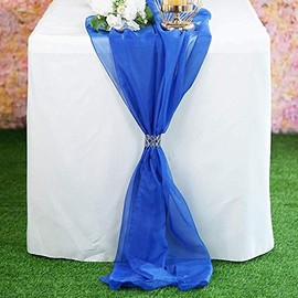New Creations Fabric & Foam Inc, Chiffon Table Runner Extra Long, Wedding Runners, Holiday Table Runners, Long Table Runners, (Royal Blue, 14" Wide x 120" Long)