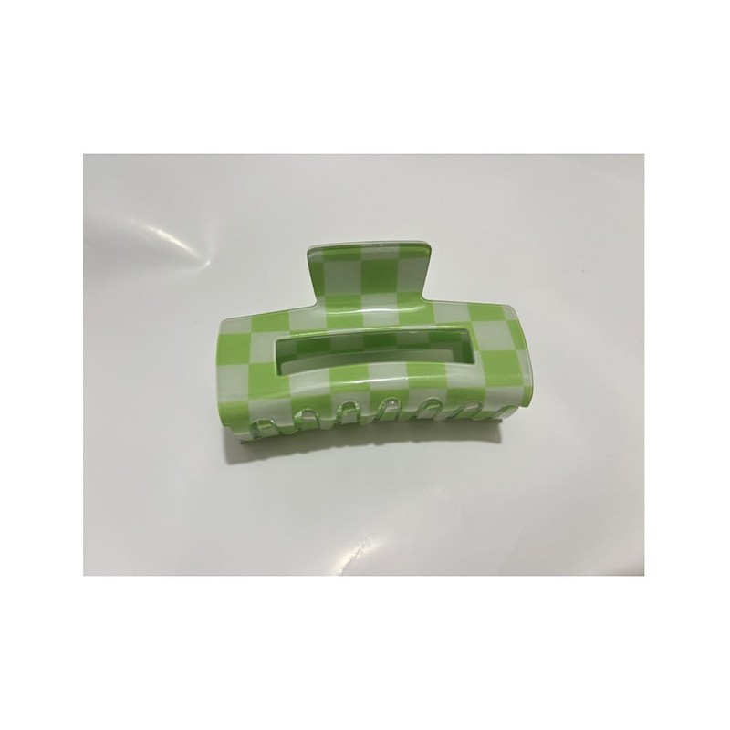 YOEMAYUNER Nonslip Checkered Claw Hair Clips for Women - Strong