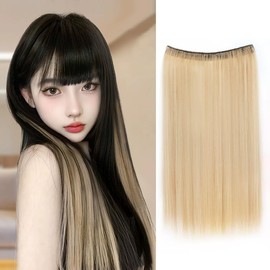 YIYU - Big Color Extension, 19.7 inches (50 cm), Long, Straight Extension, Colorful Gradient, One Touch Hair Extension, Neckline (Gold)