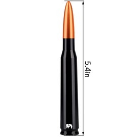 50 Cal Caliber Bullet Style Antenna, Compatible with Chevy - Silverado (1999-2024), Colorado (2003-2024), Equinox (2003-2017), Avalanche (2002-2013) - Designed for Optimized FM/AM Reception (Orange)
