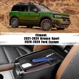 Neepiar Center Console Organizer Tray Compatible with Ford Escape 2020-2024 and Bronco Sport 2021-2024 Armrest Storage Box Secondary Insert Storage Tray Interior Accessories