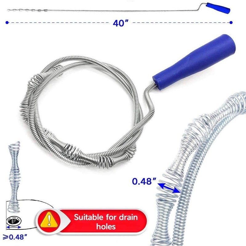 5 in 1 Sink Snake Drain Auger Hair Catcher, Drain