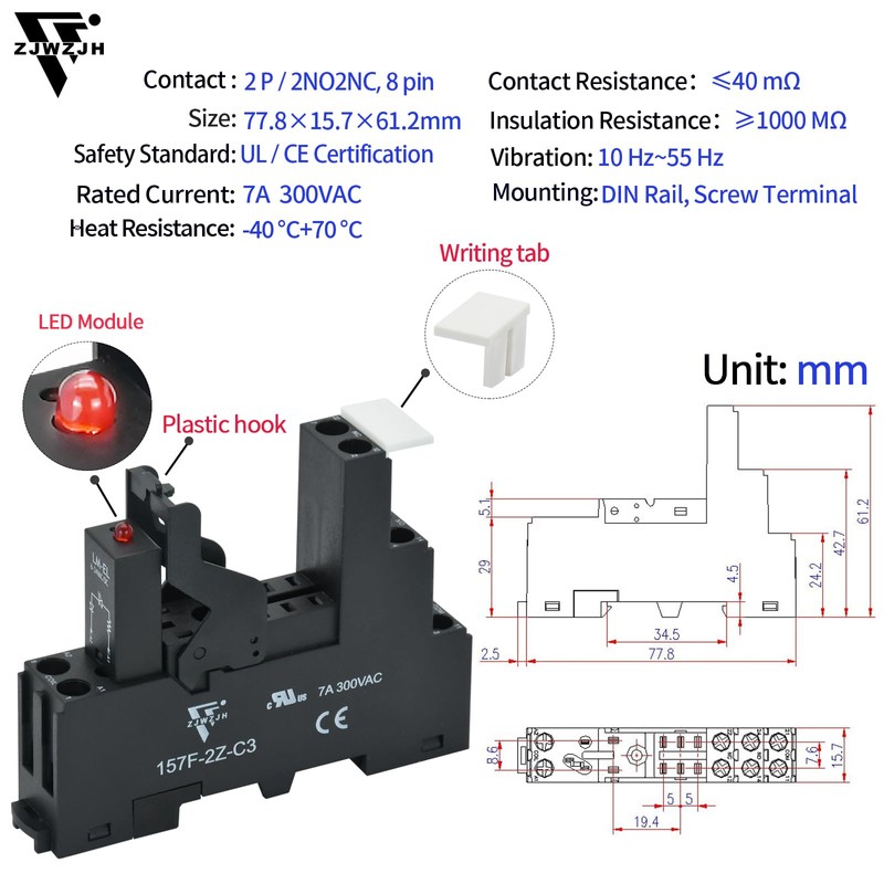24V AC Relay Electromagnetic Relay 8 Amp 8Pin DPDT 2NO