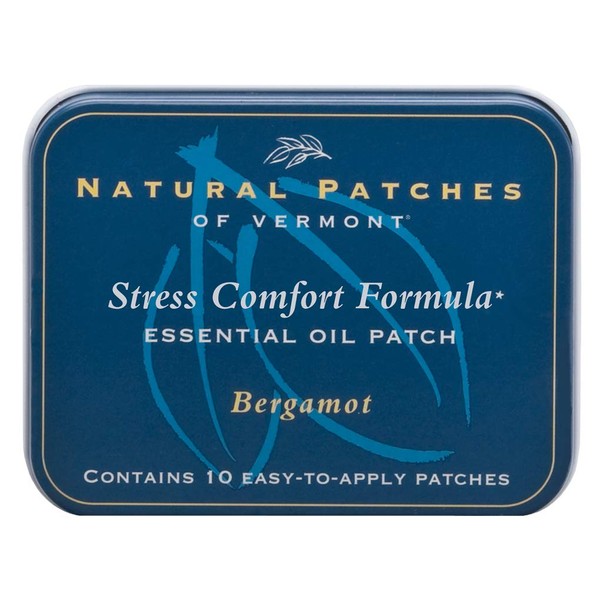 Natural Patches Of Vermont Bergamot Stress Comfort Essential Oil Body Patches, 10-Count Tin
